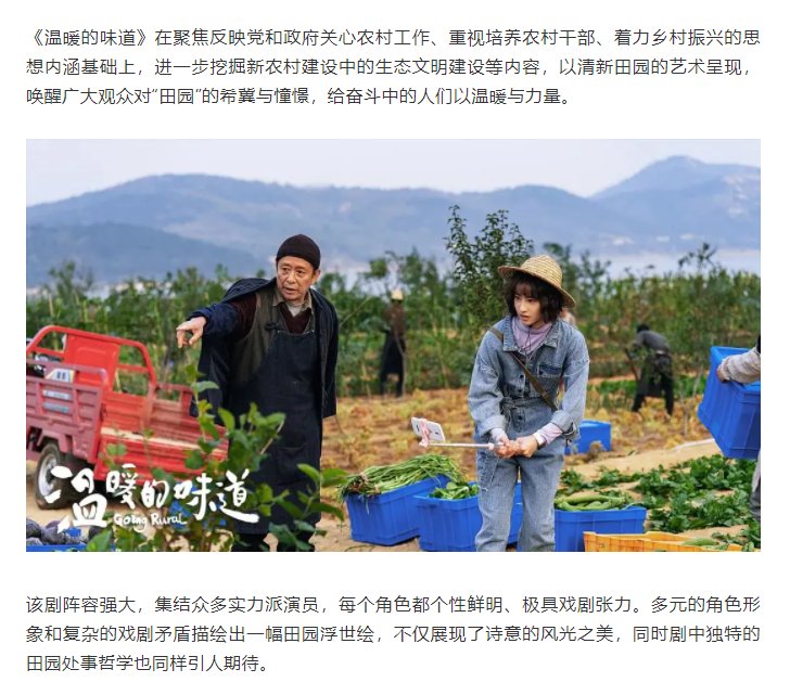 以溫暖現(xiàn)實主義之魂描繪鄉(xiāng)村振興之路 電視劇《溫暖的味道》安徽衛(wèi)視開播